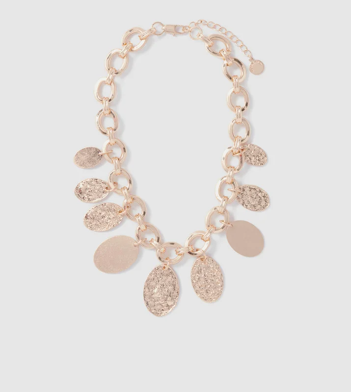forever new  DARIELLE Signature Gold-Tone Disc Necklace for Women | Best Price UAE